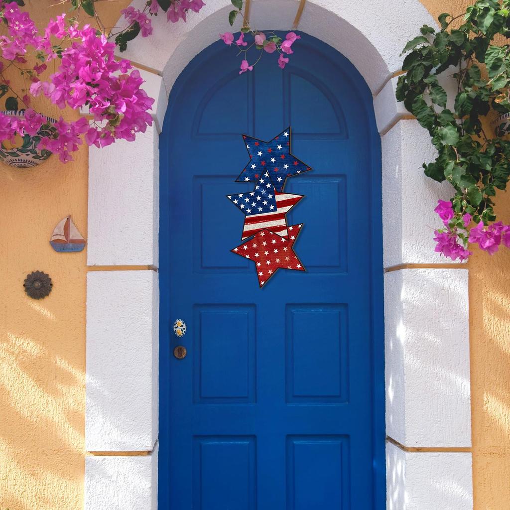 Independence Day Wooden Door Signs Wreath Decorations Door Hanging Wall Hanging Home Decoration