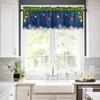 Рождественский ламбрекен для штор Рождественские шары Хвойный Ламбрекен с карманом для штанги Оформление окон 1 панель Сосновая ветка Синие короткие шторы для кухонных окон
