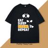 Футболка Eat Sleep Brawl Repeat для мужчин и женщин, геймеров, с принтом мобильной игры Brawl, повседневная хлопковая с коротким рукавом, мужская одежда