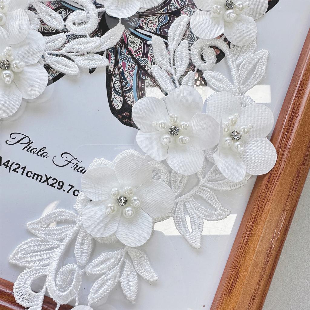 Lace Three-Dimensional Patch Sticker Diy Decorative Clothing Accessories Cloth Sticker Nail Bead Embroidery Cloth Sticker Flower