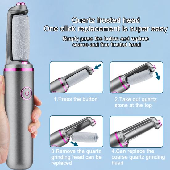 Перезаряжаемая электрическая шлифовальная машина для удаления мозолей ног, водонепроницаемый инструмент для педикюра ног для дома