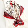 90*90CM Woman Handkerchief for Head Silk Head Scarf Foulard En Satin Neckerchief Luxury Silk Purse Scarf SJ02