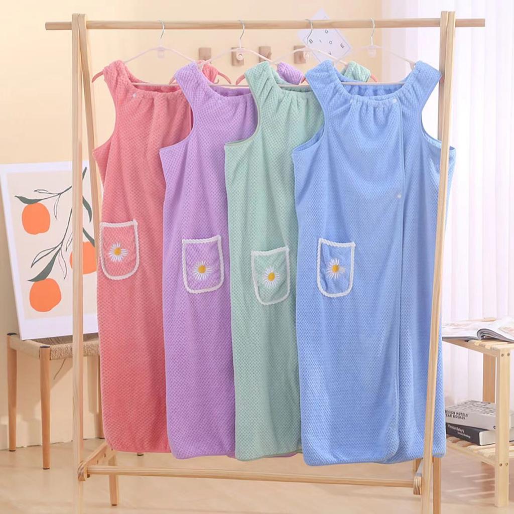 Мягкие впитывающие большие банные полотенца для тела, коралловые бархатные банные полотенца, модные женские носимые быстросохнущие пляжные спа-халаты, банная юбка