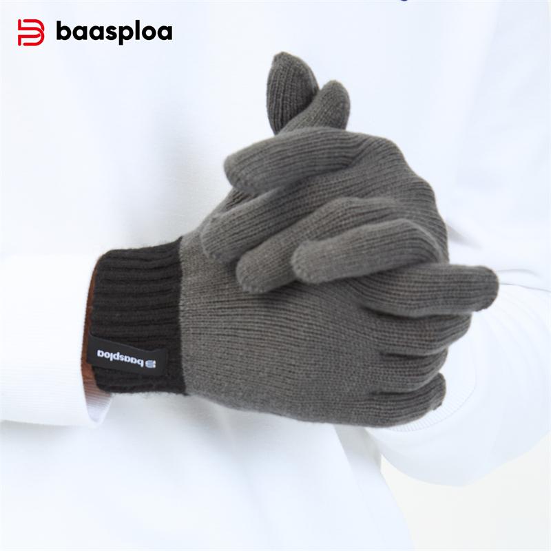 BAASPLOA Зимние перчатки теплые удобные модные универсальные мужские и женские перчатки для отдыха на открытом воздухе с защитой от замерзания