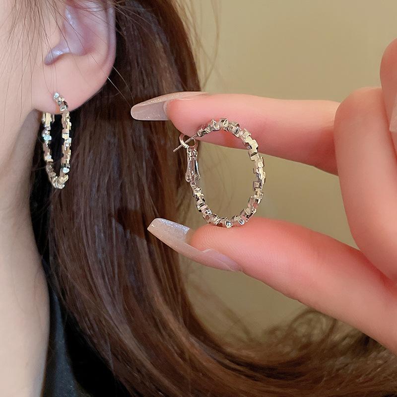 GemChic женские серьги, крутые серьги-гвоздики с иглами, геометрические круглые серьги-петли, простые серьги-петли на день рождения, Рождество, подарок