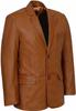 Formal Party Business Handmade Brown Men's Genuine Lambskin Leather Blazer Coat