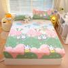 Комплект простыней на резинке с изображением кролика из мультфильма, приятное для кожи дышащее нескользящее покрывало с 2 наволочками, комплект постельного белья для мальчиков и девочек