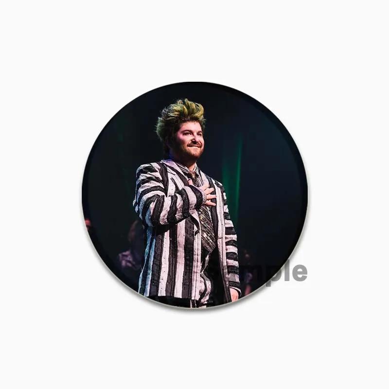 32/44/58mm Time Gear Quote Brooch On Backpack, Handmade Round Brooches, Cute Pins, Anime Icon Badges for Clothes