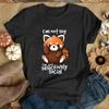 Cotton (Premium T-shirt)Panda I'M Not Shy I'M Just Selectively Social Printed T-Shirts Women Short Sleeve Funny Round Neck Tee Shirt
