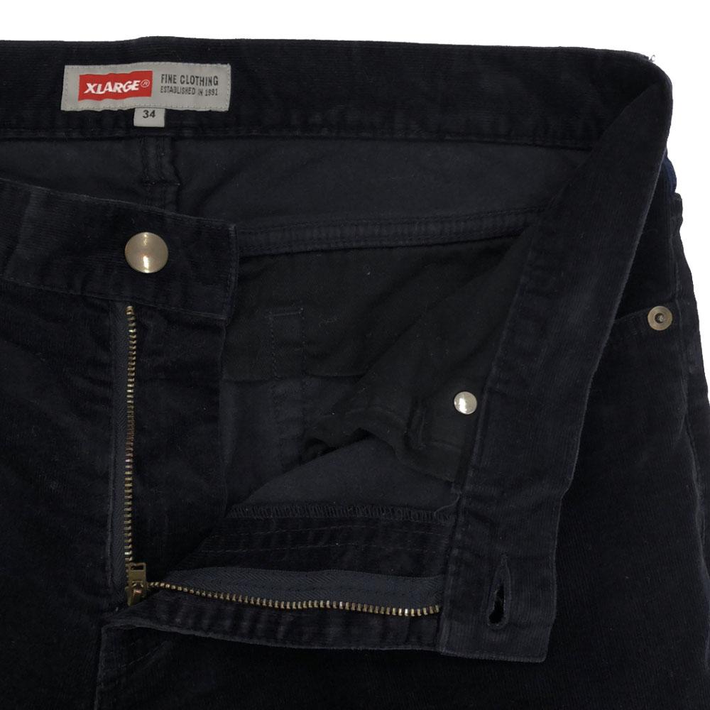 Xlarge Вышивка логотипа Вельветовые брюки w34 Темно-синие Мужские Б/У