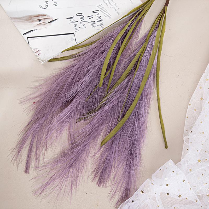 1PC Decoration Fake Flowers Reed Grass Wedding Crafts Ins Wind Green Plants Creative\t