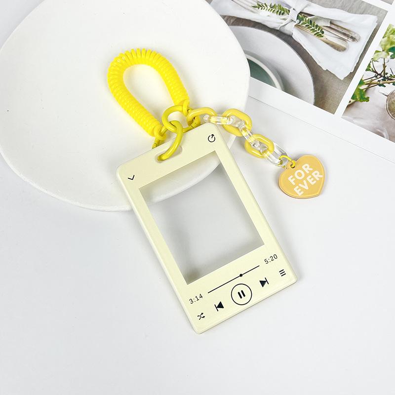 Ins Transparent Acrylic Photocard Holder Keychain Idol Photo Sleeve Credit ID Bank Card Holder Student Card Case Protective Case