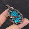 Tibetan Turquoise Copper Pendant Wire Wrapped Pendant Handmade Pendant Wire Wrap Jewelry Gemstone Pendant Gift For Mom Dainty Copper Jewelry