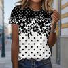 Женская летняя футболка Ретро мода Футболки с коротким рукавом Повседневные топы с цветочным принтом