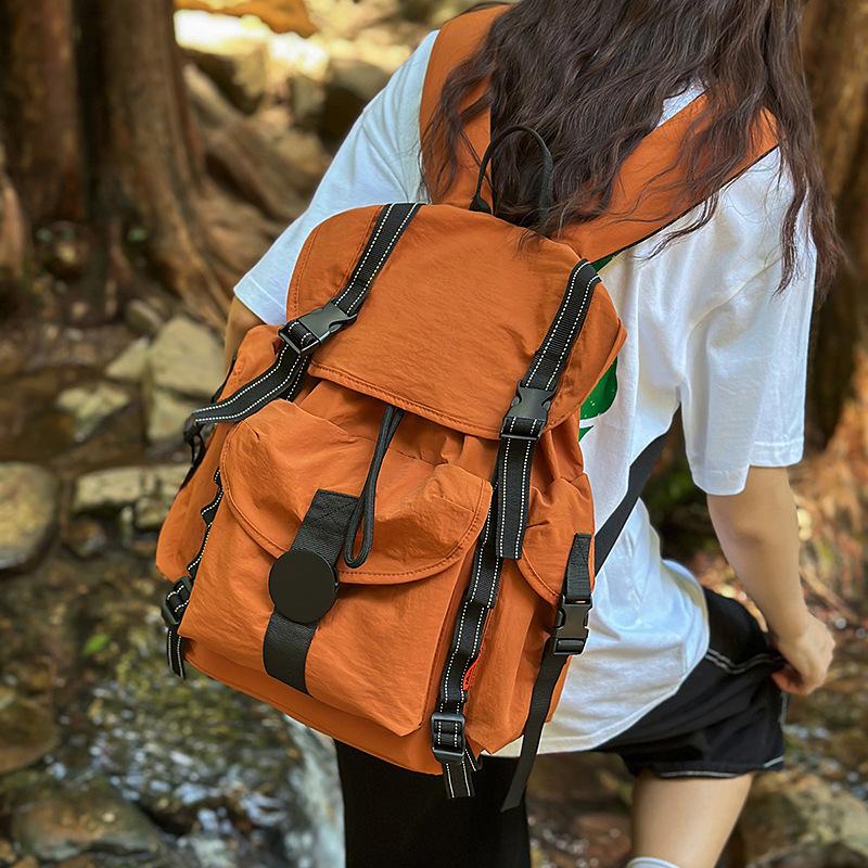 Large Capacity Sports Travel Backpack Anti-splashing Nylon Camping Hiking Backpack 2025 New Flip Bag Women