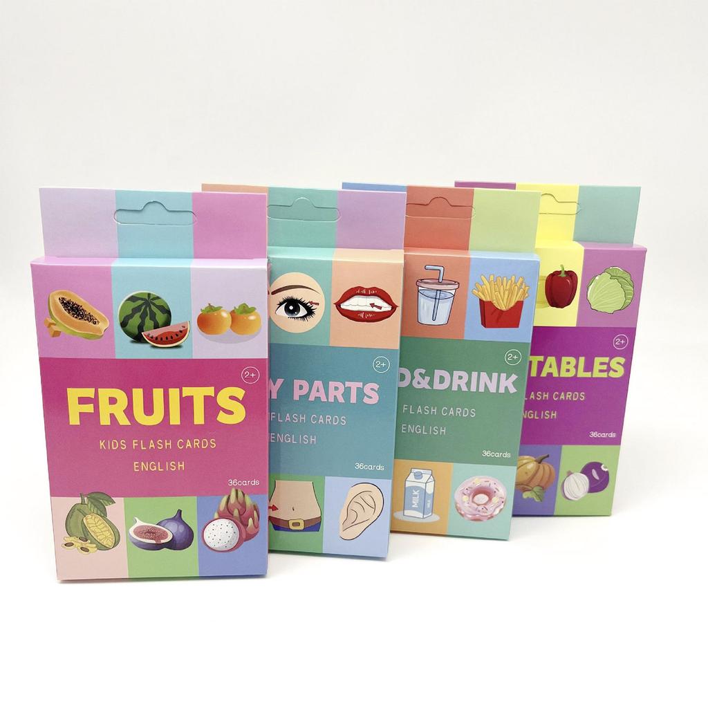 36PCS/Set Animal Shape Color Time Flash Card Kids Montessori Early Education Learning Educational Toys For Children Gifts