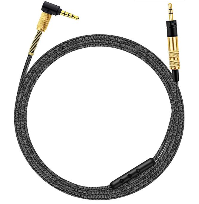 High quality audio cable For Momentum On-ear1/2/3 Headset 3.5mm to 2.5mm plug with microphone braided wire