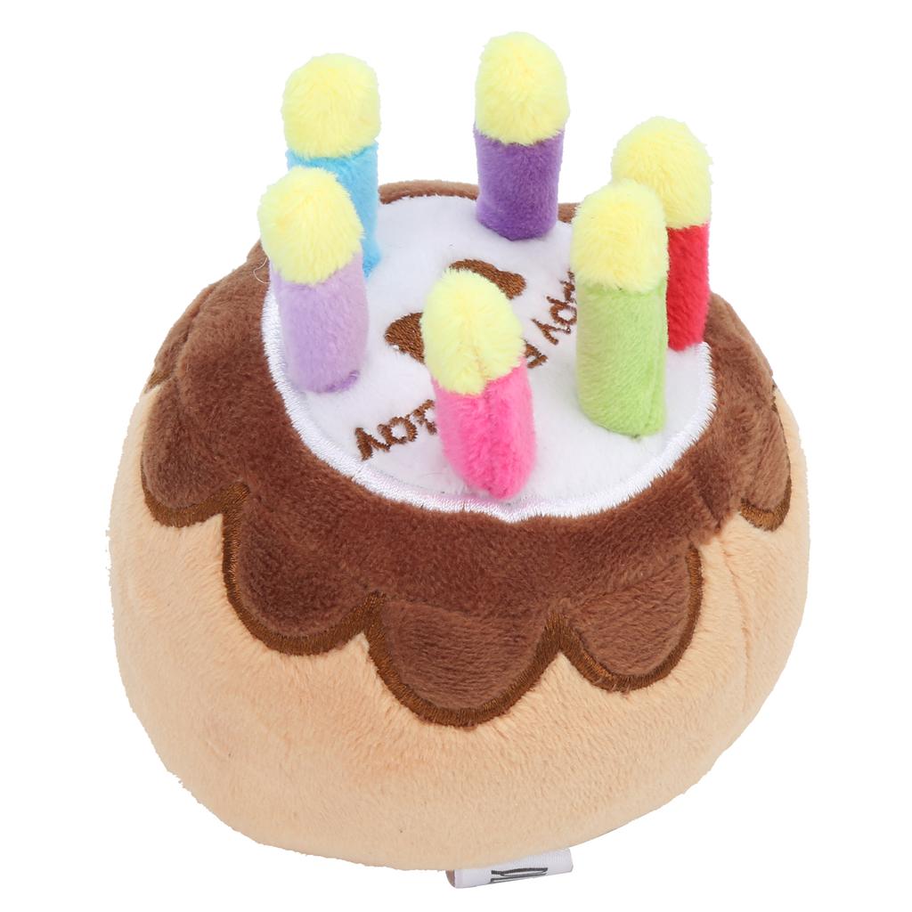 Dog Birthday Cake Toy Plush Candle Birthday Cake Toy Squeaker Chew Dog Toy for Dogs