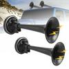 2Pcs Black Air Horn Dual Trumpet Car Truck Train Boat