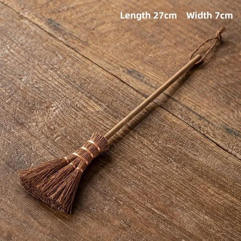 Ретро Ручная работа Коричневая Щетка для чая из волос Чайный набор Чистящая щетка Инструмент для чистки из растительного волокна Щетка для чистки подноса Кунг-фу Чайные аксессуары