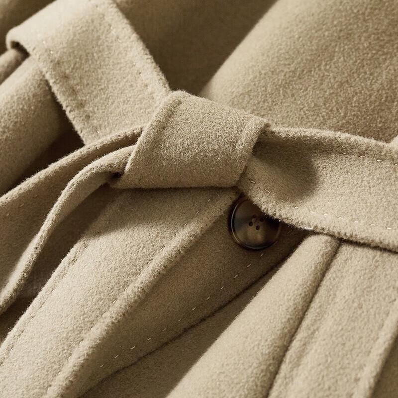 Women's Mid-Length 100% Wool Double-Sided Coat