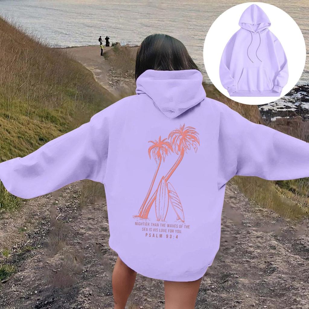 Женская модная толстовка с длинным рукавом, принтом букв, капюшоном, завязками, большим карманом, толстовка сверху