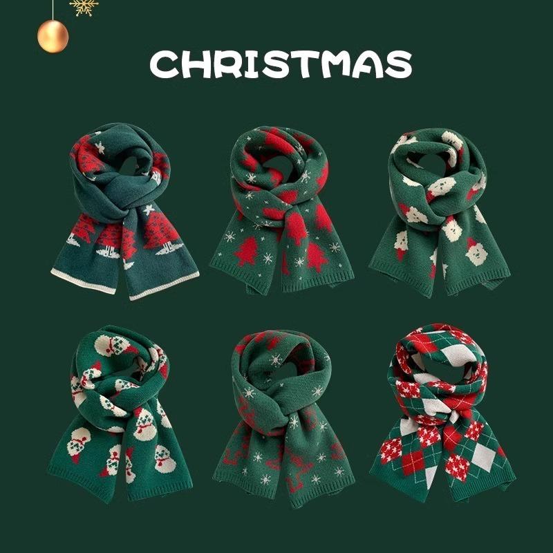 Детский шарф осень и зима новый рождественский мужской красный теплый детский шерстяной вязаный шарф для девочек утолщенный шарф