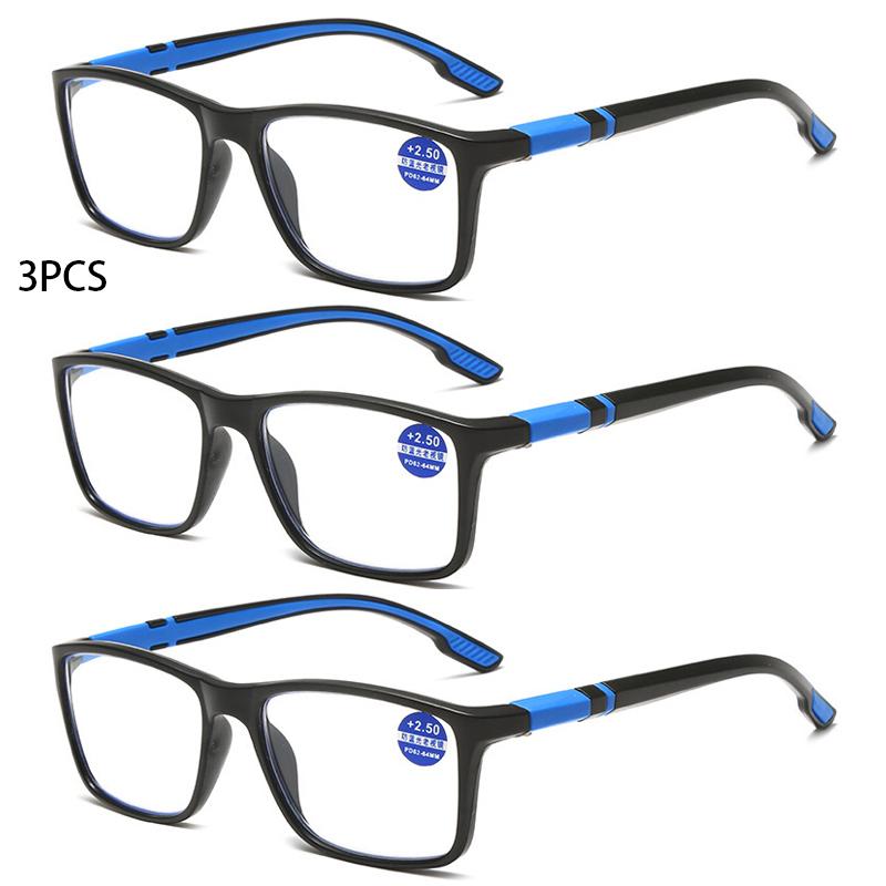 3pcs Reading Glasses for Men Anti Blue Light Presbyopia Glasses for Men Reading Glasses with Grade +100 To +400