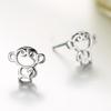 Серьги с изображением обезьяны, посеребренные серьги, женские серьги с изображением обезьяны года жизни, корейские модные украшения