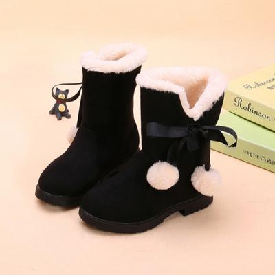 Детские зимние сапоги, сапоги для девочек, зимние сапоги, детские сапоги-коротыши с плюшем для принцесс, хлопковые туфли для девочек