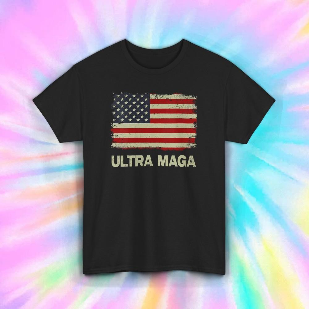 Ultra MAGA T-Shirt S-5XL Patriotic American Flag Gift Political Graphic Tee
