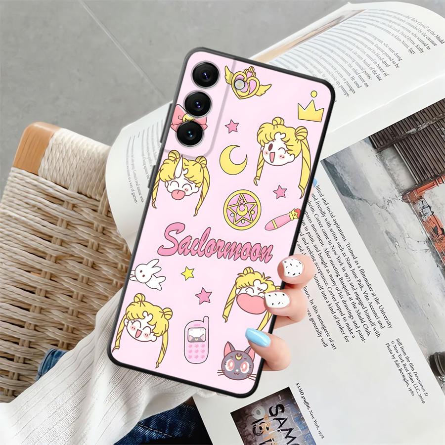 Чехол для Samsung Galaxy A25 A71 A51 A73 A32 A24 A55 A35 A36 A23 A53 A26 A72 A41 A22 A52 Черный Мягкая Накладка на Телефон Сумасшедший Сейлор Мун