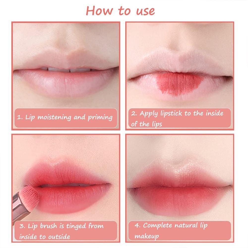 Круглая кисть для губ Кисть для помады Портативный консилер для размазывания Карандаш для губ Инструмент для макияжа Кисть для губ Мягкие волосы Безопасная для кожи сухая и влажная нелипкая пудра