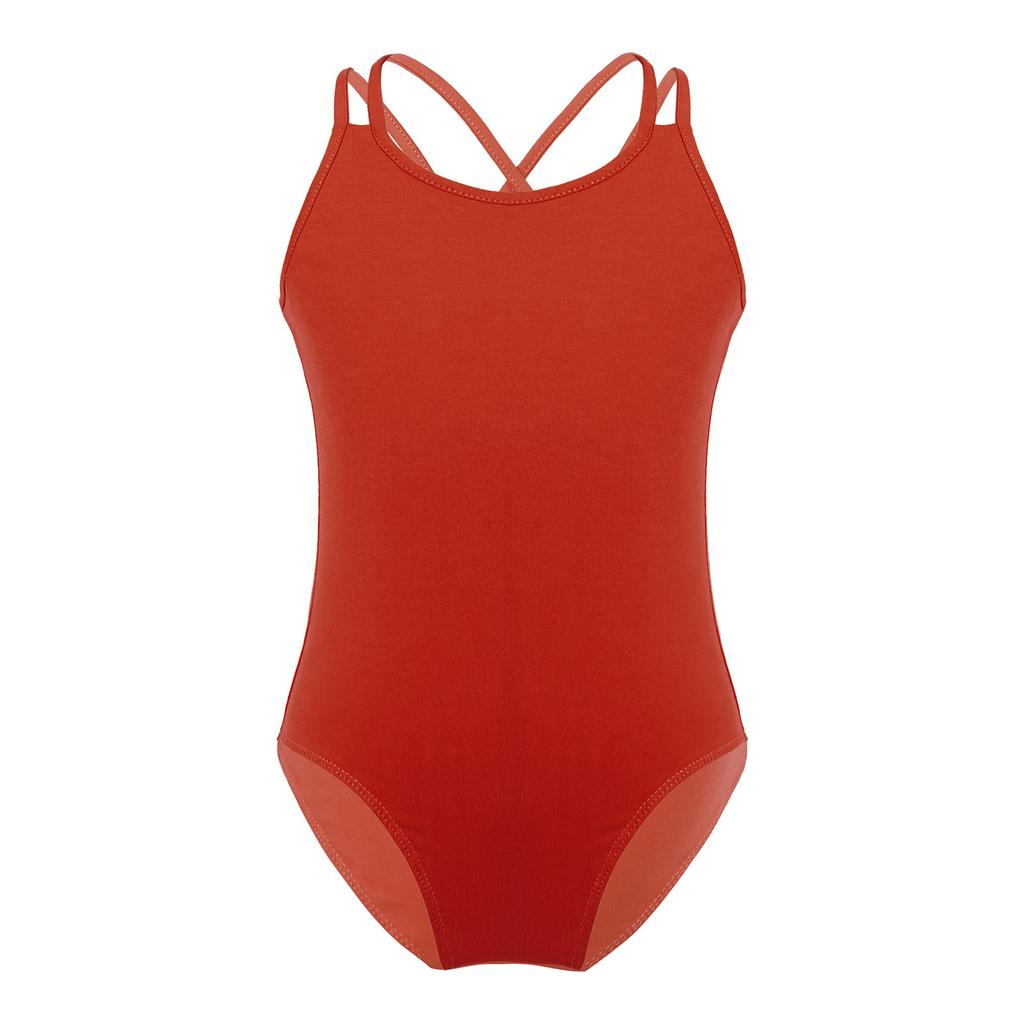 Детский танцевальный тренировочный трико для девочек, комбинезон без рукавов с перекрещенной спиной, детский костюм для йоги