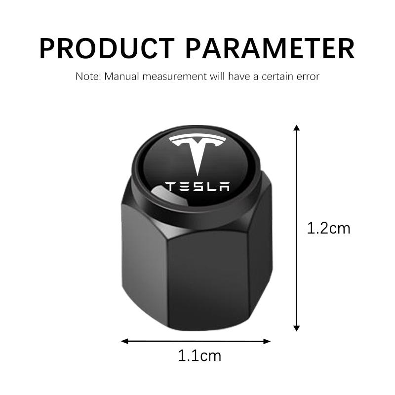 xmfbl2 4Pcs Car Valve Cap Wheel Valves Dust Cover Tire Accessories For Tesla Model 3 Model S Model X Model Y Cybertruck Roadster