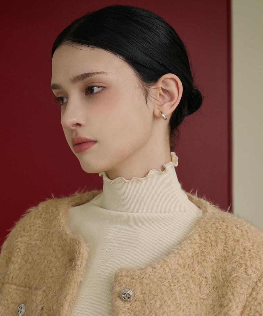 BIBYSEOB [Set] Boucle Wool Jacket + Skirt Beige