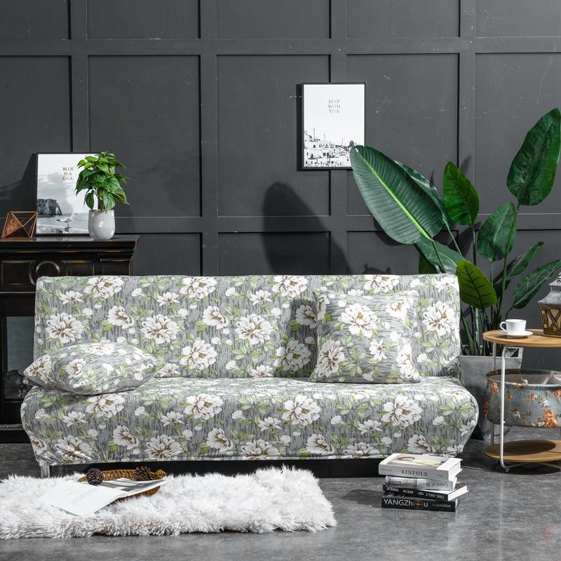 Чехол для футона с цветочным принтом, эластичный чехол для дивана-футона без подлокотников, мягкий чехол для футона с эластичным дном, защитные чехлы для мебели для дивана-кровати, которые можно стирать