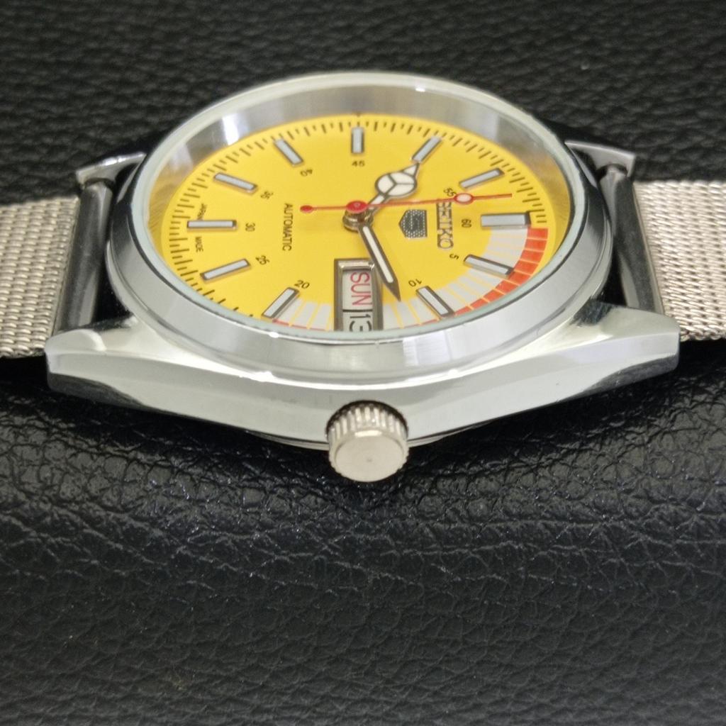 JAPAN VINTAGE REFURBISHED SEIKO 5 AUTOMATIC 6309A MENS YELLOW WATCH a440845-4