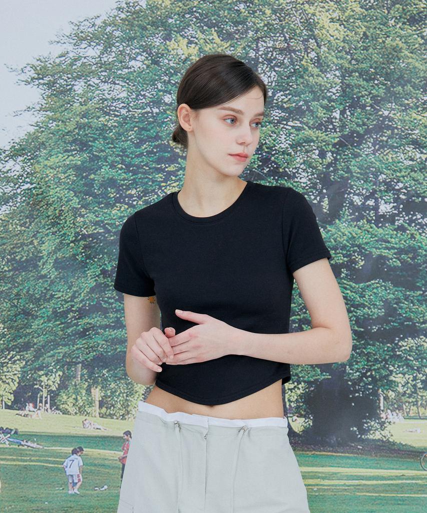 PINBLACK Cotton Crop Short Sleeve T-Shirt (4 Colors)