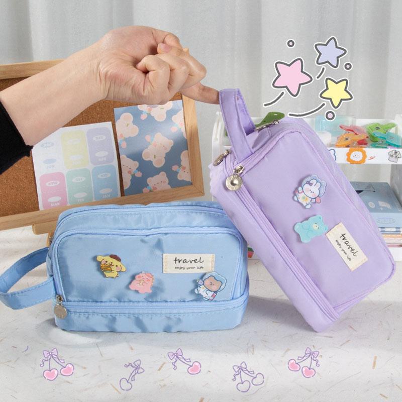 Милые пеналы большой емкости Kawaii, сумка, коробка, школьные принадлежности для девочек, японские корейские канцелярские принадлежности
