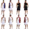 Mens Greek Roman Toga Costume Sleeveless Adult Themed Party Costume with Sleeves