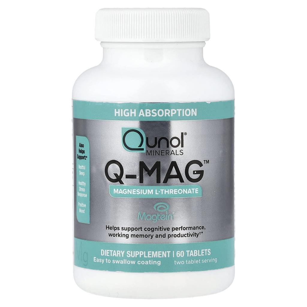 Qunol, Q-MAG™, Magnesium L-Threonic Acid, 60 tablets (72 mg per tablet)