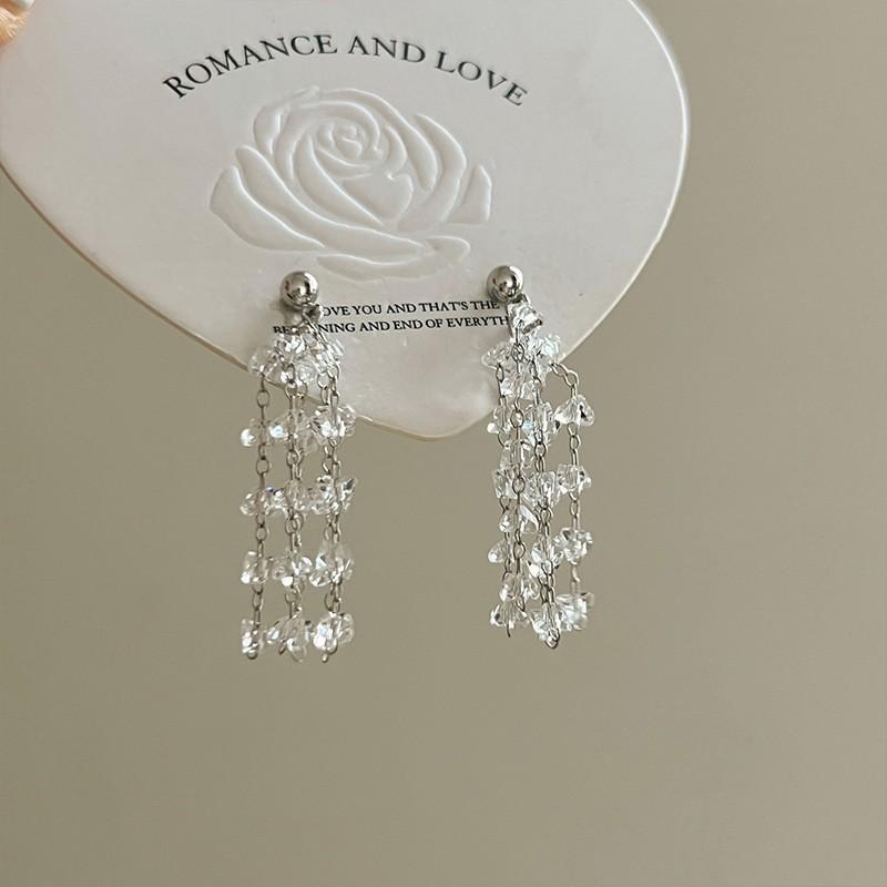 Блестящие серьги-кисточки, женские серьги с чувством высокого класса, легкие роскошные аксессуары для ушей в нишевом дизайне