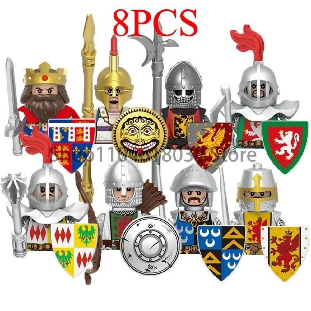Зеленый Дракон Вороны Рыцари Щит Фигурки MOC Средневековые Древние Рыцари Сцена Строительный Блок Креативные Игрушки для Детей