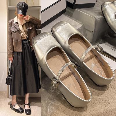 Летние новые брендовые женские туфли на плоской подошве с квадратным носком и неглубокими носами Туфли Мэри Джейн Мягкие повседневные балетки Туфли с открытой пяткой Zapatos Mujer