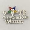 Brooch Order of the Eastern Star  VOTE Letter Collection Green Red Blue Enamel Pearl Lapel Pin OES Brooches Jewelry