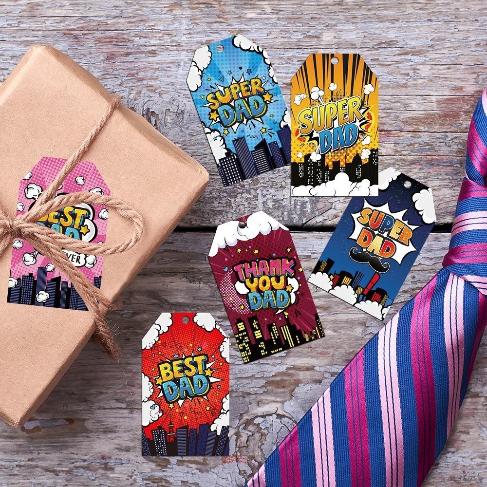 Colorful Neckties Hanging Label Paper Father's Day Ornament Father's Day Tie Tag  Party Favors