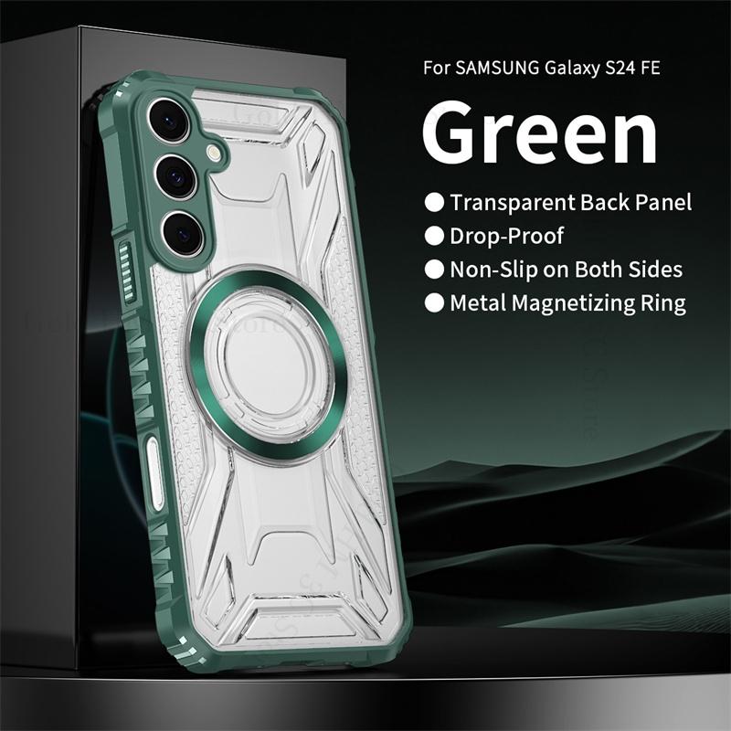 Военный гибридный бронированный чехол для телефона для Samsung S25 Edge S24 FE S23 Ultra Для Magsafe Прозрачная жесткая накладка для Galaxy A16 A06 A36
