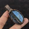 Подвеска Owyhee Blue Opal, подвеска из медной проволоки, уникальная бижутерия ручной работы, оригинальный кулон из драгоценного камня, подарок для нее, ювелирные изделия из медной проволоки