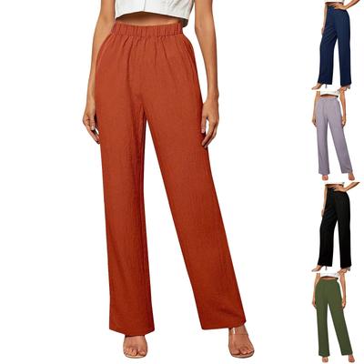 Женские новые повседневные модные удобные прямые брюки с эластичной талией